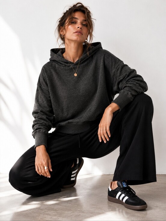 Spiritual Gangster Sweaters - Spiritual Gangster Charcoal Cowl Neck Pullover Sweatshirt Small